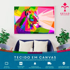 Quadro Decorativo Canvas Religioso Sagrado Coração de Jesus e Maria Horizontal