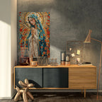 Quadro Decorativo Canvas Religioso Nossa Senhora de Guadalupe Vertical