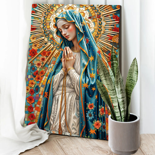 Quadro Decorativo Canvas Religioso Nossa Senhora de Guadalupe Vertical